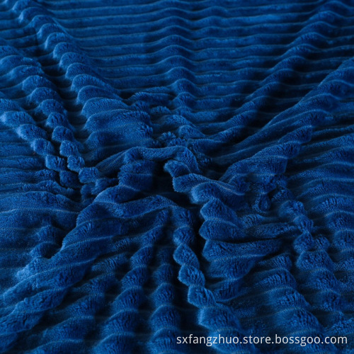Thick 300 gsm customization color Reversible 3D Flannel Fleece throw bedroom blanket